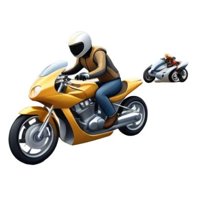 An icon showing a motorcycle and car speeding through a cityscape, with roads and curves ahead. The vehicles leave dynamic trails of speed, representing the thrill of racing and adventure. The background is transparent, focusing on the power and freedom of both cars and motorcycles. sticker