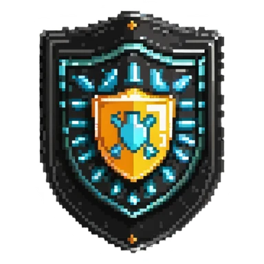 IT Help Desk shield-shaped badge with tech symbols sticker