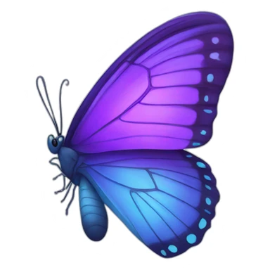 Blue and purple butterfly sticker