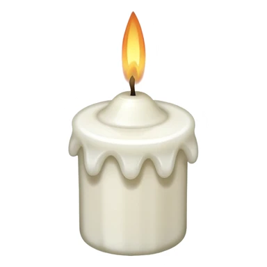 white candle with a star-shaped flame sticker
