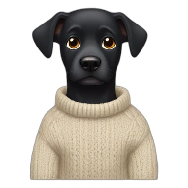 black dog in a sweater sticker