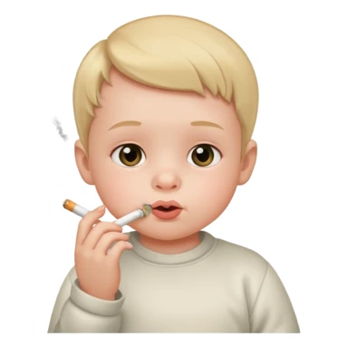 Young Baby smoking a cigarette sticker