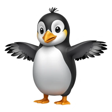 Gloria the penguin from Happy Feet, cheerful and dancing sticker