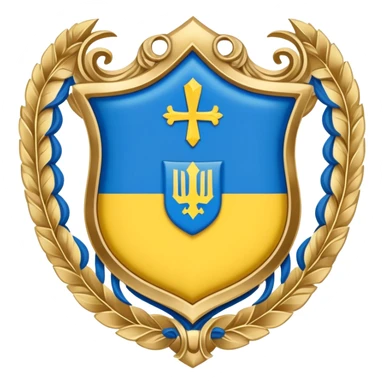 Ukrainian refugee protection symbol with German flag and shield sticker