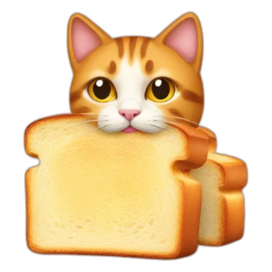 a cat with a buttered toast on its back sticker