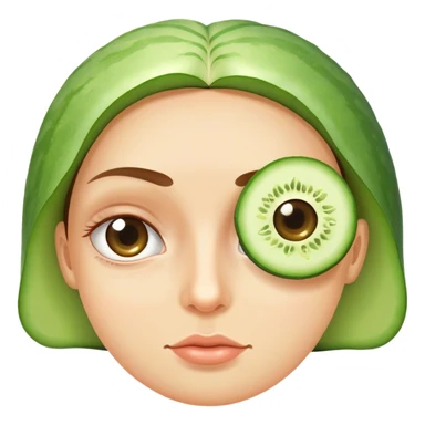 spa day with cucumber on the eye sticker