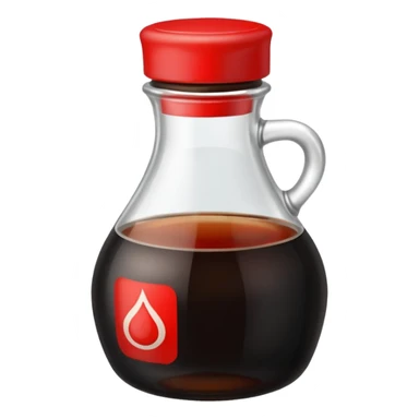 dark soy sauce bottle with red cap. sticker