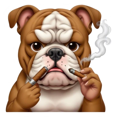 Bulldog smoking a blunt  sticker