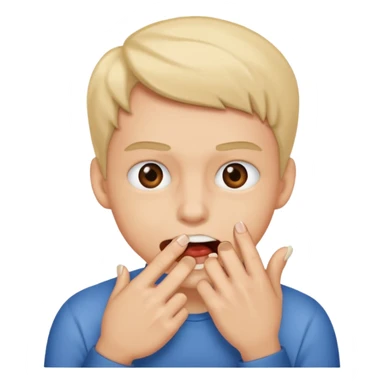 Person biting nail sticker