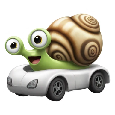 Snail in a race car sticker