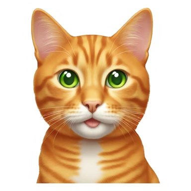 Orange cat with green eyes sticker