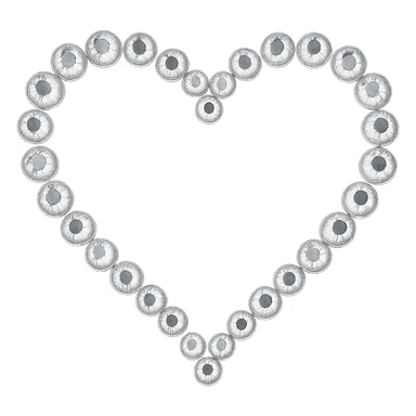 Rhinestone  heart, remove background sticker
