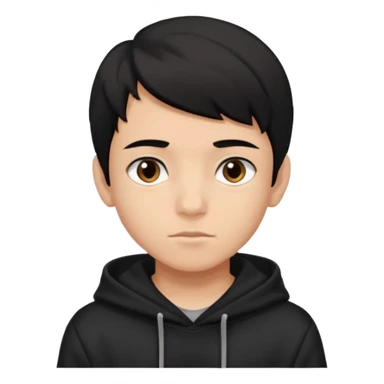 Chłopak ciemno brązowe oczy czarne włosy bluza czarna i taki bardziej żeby wyglądał na 16 latka sticker