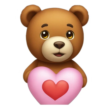 teddy saying I love you sticker