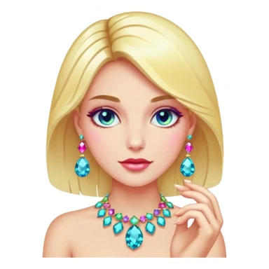 gem lover woman with gem accessories excessive amount sticker
