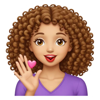 lightskin girl with curly hair blowing a kiss sticker