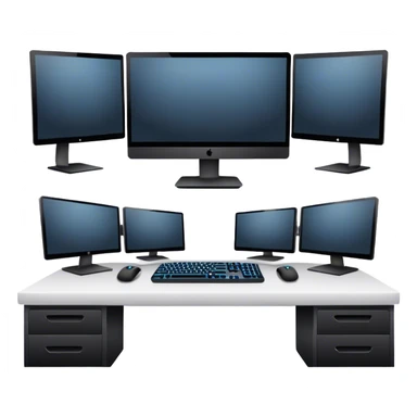 Gaming setup with 4 monitors  sticker