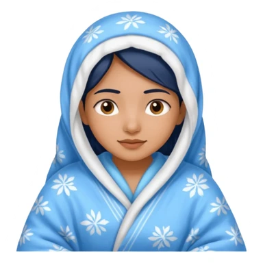 a pretty bratz fair indian girl covered in blanket, wearing pajamas sticker
