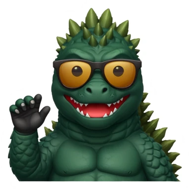Godzilla wearing sunglasses sticker