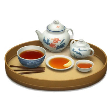 chinese tray with tea sticker