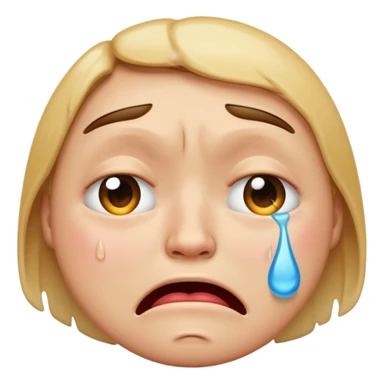 crying face emoji, expressive and clear sticker