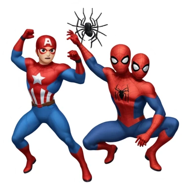 captain america spider man sticker