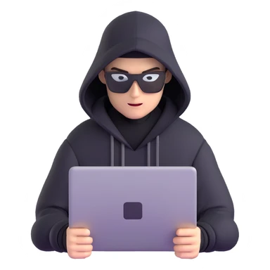 hacker in dark clothing sticker
