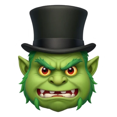 angry troll wearing a top hat sticker