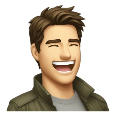 Tom Cruise laughing anime sticker
