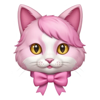 Aesthetic cute cat with a pink aesthetic bow in her head sticker