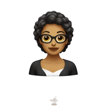 Mujer con collarín, cabello rulo castaño, piel blanca y lentes negros sticker