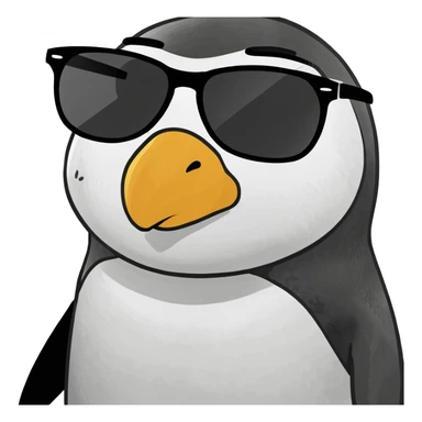 penguin with sunglasses  sticker