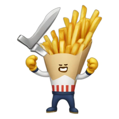 frenchfries-fighter sticker