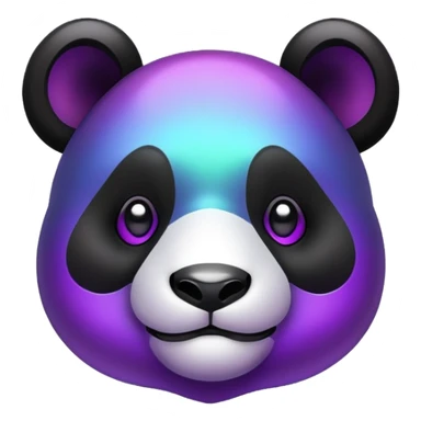 Dark iridescent panda sticker