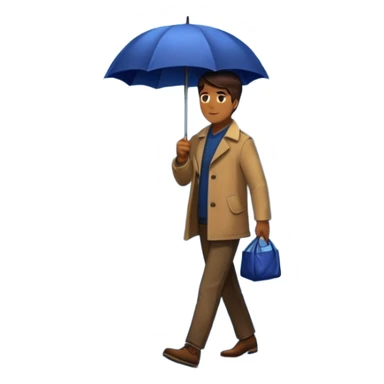 Man with umbrella + streetlight reflection, Midnight Wanderer. sticker