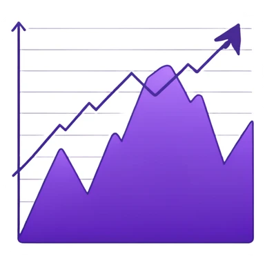 A line graph in the style of a purple Japanese sketch sticker
