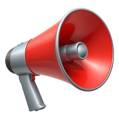 megaphone with a play button sticker
