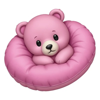 Pink teddy bear sleeping on a pillow  sticker