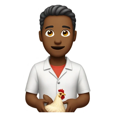 A person holding a chicken ￼ sticker