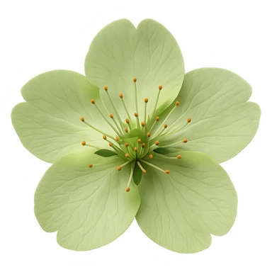 show  one green cherry blossom without a stem , remove background sticker