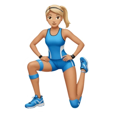 woman with knee pad sticker