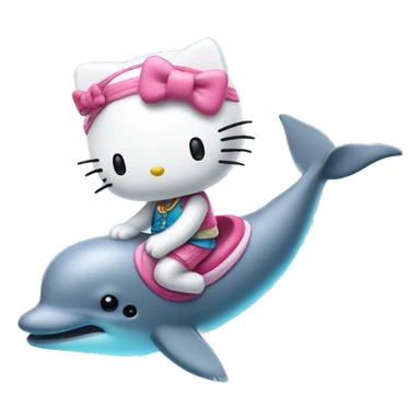 Hello kitty riding dolphin sticker