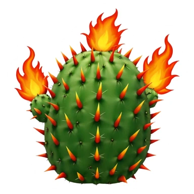 cactus on fire sticker