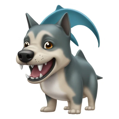 Tiburón combinado Con perro sticker