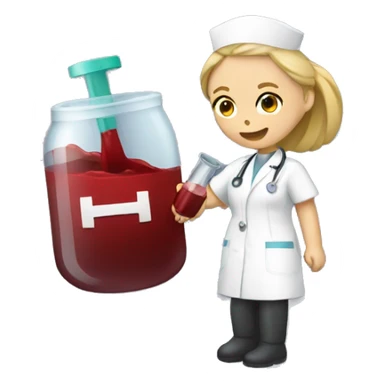 NURSE EXTRACTING BLOOD sticker
