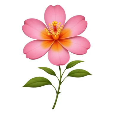 Flor de Hawái rosa y en el medio naranja  sticker