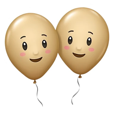 Two beige balloons left up, right down sticker