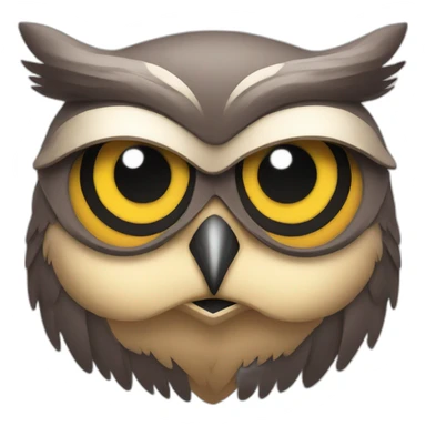 an owl with muscles smiling sticker