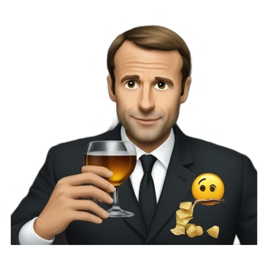 Macron drinking whiskies  sticker