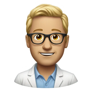 realistic portrait of a Marty with glasses sticker